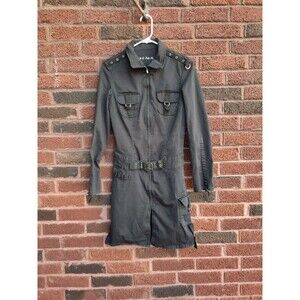 Us Polo Assn Women's Full Zip Mini Dress Gothic Punk Y2K 90s Size Small Rave